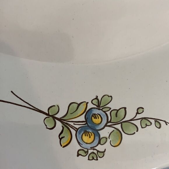 SP France Porcelain Bird In Flower Basket Foterie a la Chapelle des Gots Plate - Picture 4 of 7